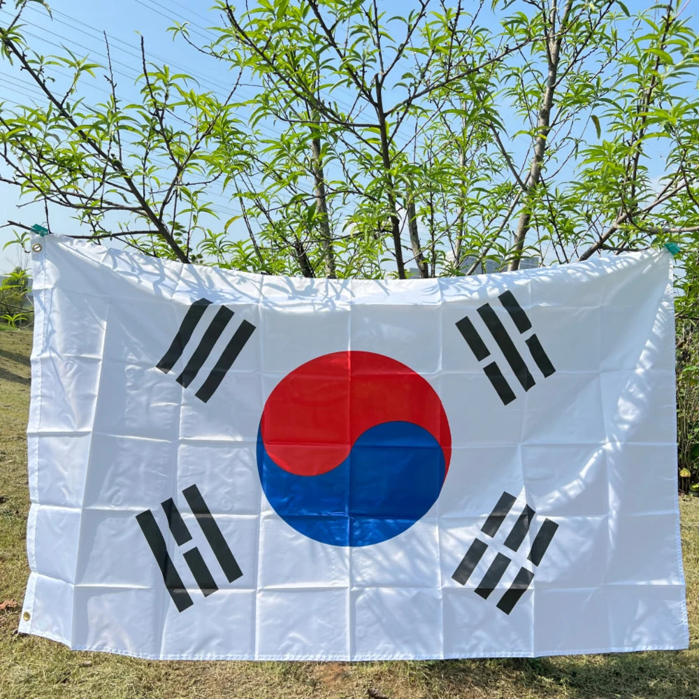 South Korea flag 90X150cm High Quality Polyester Fabrics hanging Flags South Korea Korean Flag Banner for decoration