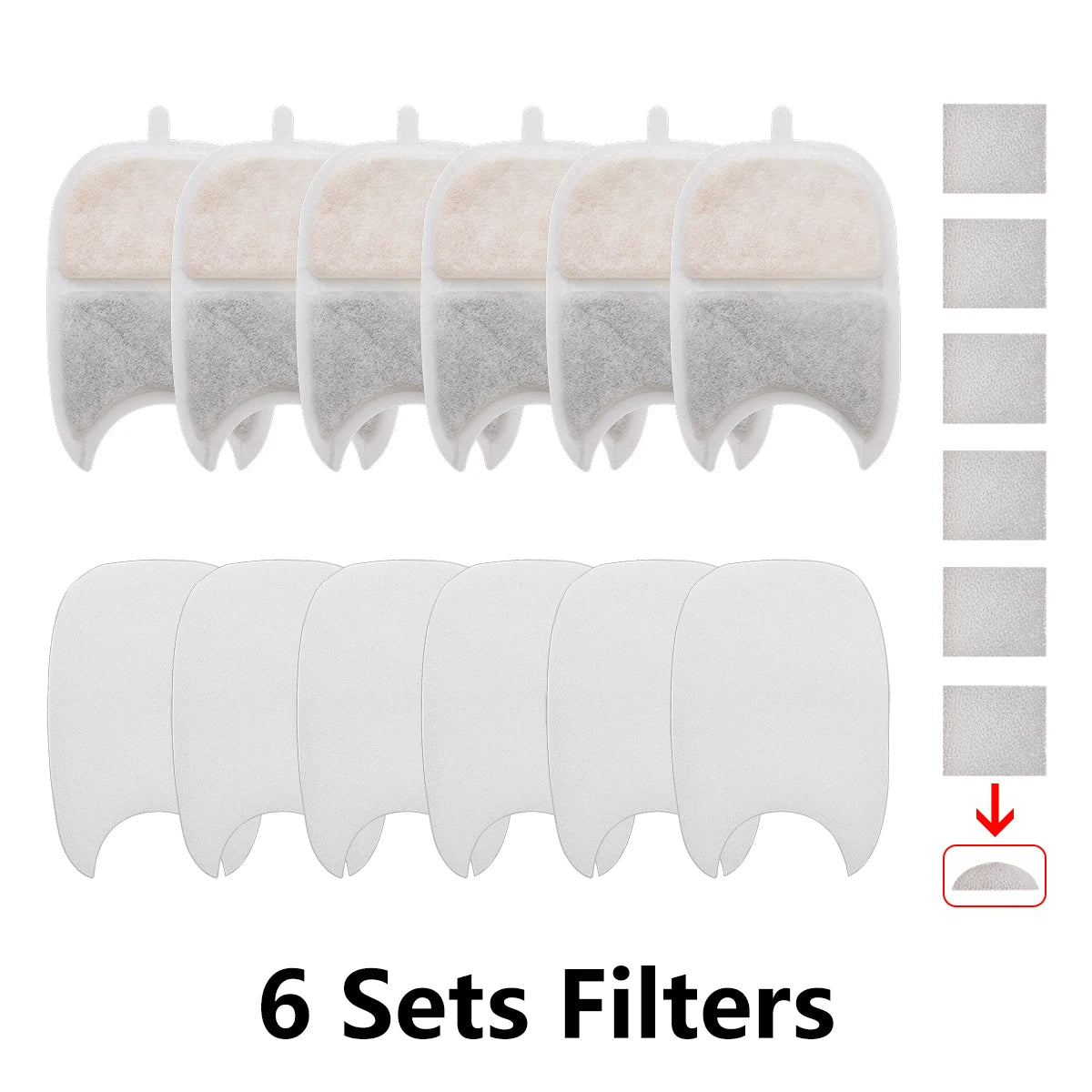 6/12/18/24pcs Pet Water Dispenser Filter Cat Water Fountain Filter Drinking Fountain Filter Cycle Filtering Easy To Clean