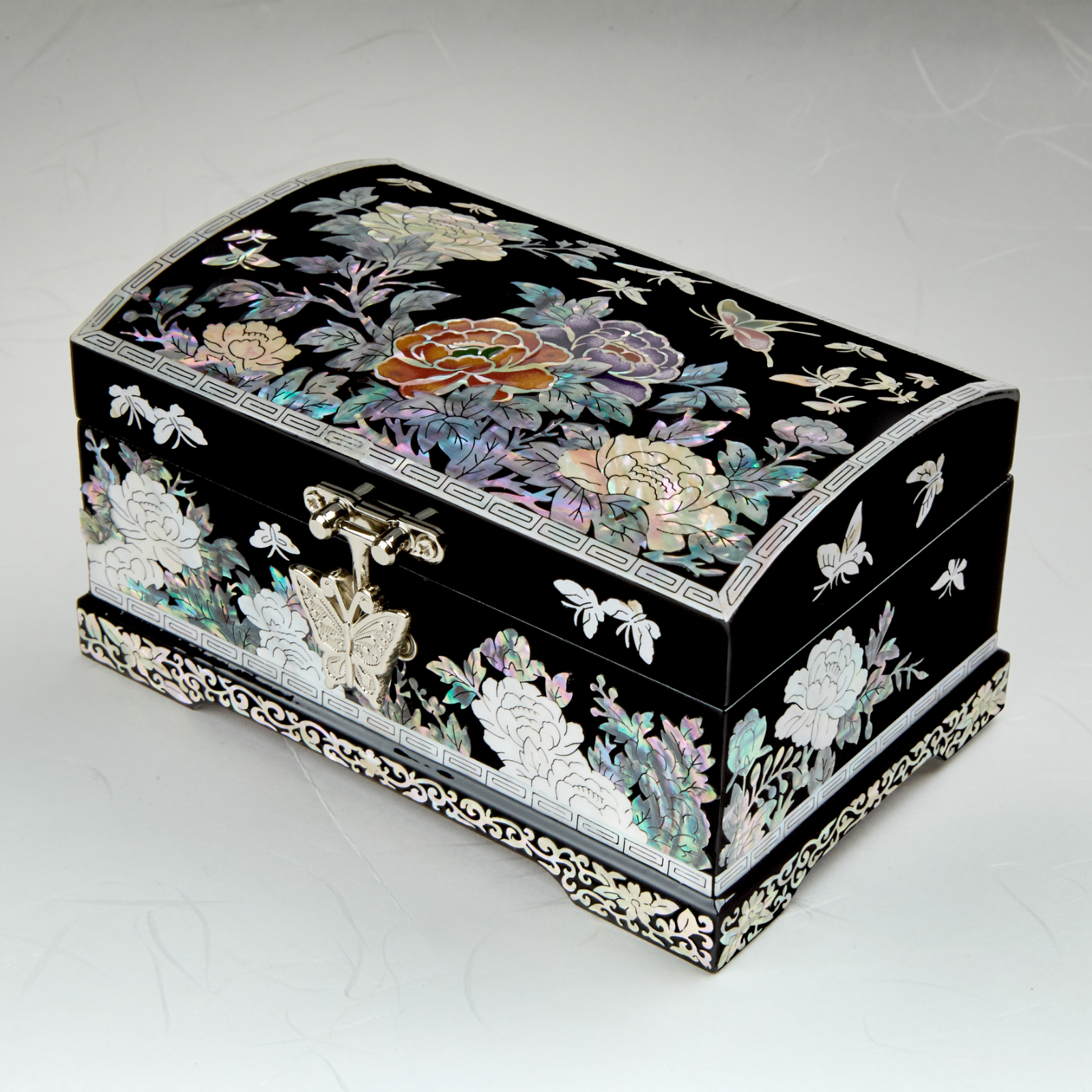 [Joseon Living] Authentic Korean Mother-of-Pearl Jewelry Box | Peony Lacquerware