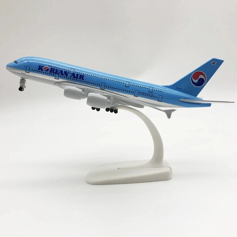 NEW Alloy Metal KOREA KOREAN AIR AIRBUS 380 A380 Airways Airplane Model Diecast Air Plane Model Aircraft w Wheels 20cm