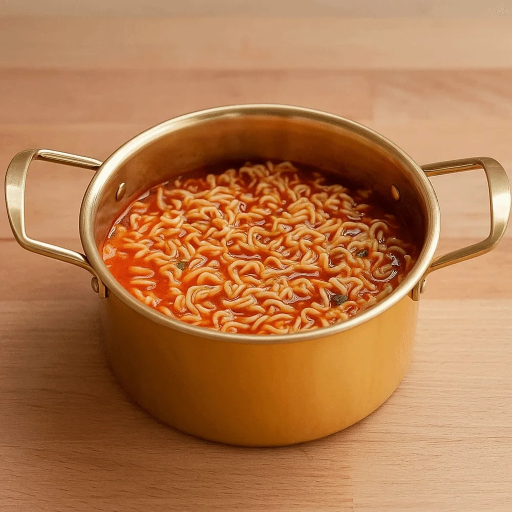 Signature Korean Gold Ramen Pot Lightweight Essential Kitchen Cookware ...