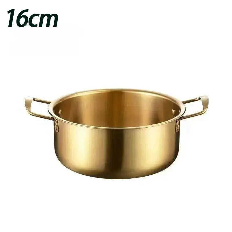 portableKorean Ramen Pot Stainless Steel 18cm with Lid Multipurpose Soup Pot for Traveling and Family Usehome furnishings
