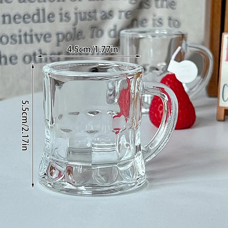 50ml Mini Crystal Clear Beer Whiskey Glasses Durable Thickened Glasses Cup Cute Coffee Mug Korean Sake Cups Barware Dining Bar