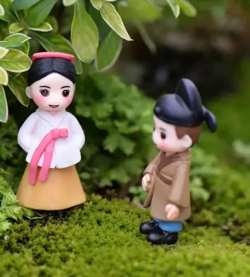 2 Pcs set Moss micro landscape decoration South Korean couple DIY assemble small ornament gardening decoration meat decorations