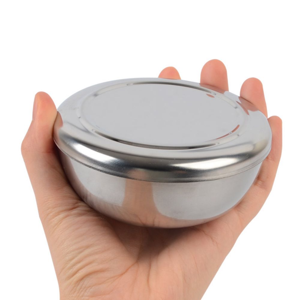 [Joseon Living] Authentic Korean Stainless Steel Rice Bowl with Lid | Traditional Restaurant Style Tableware