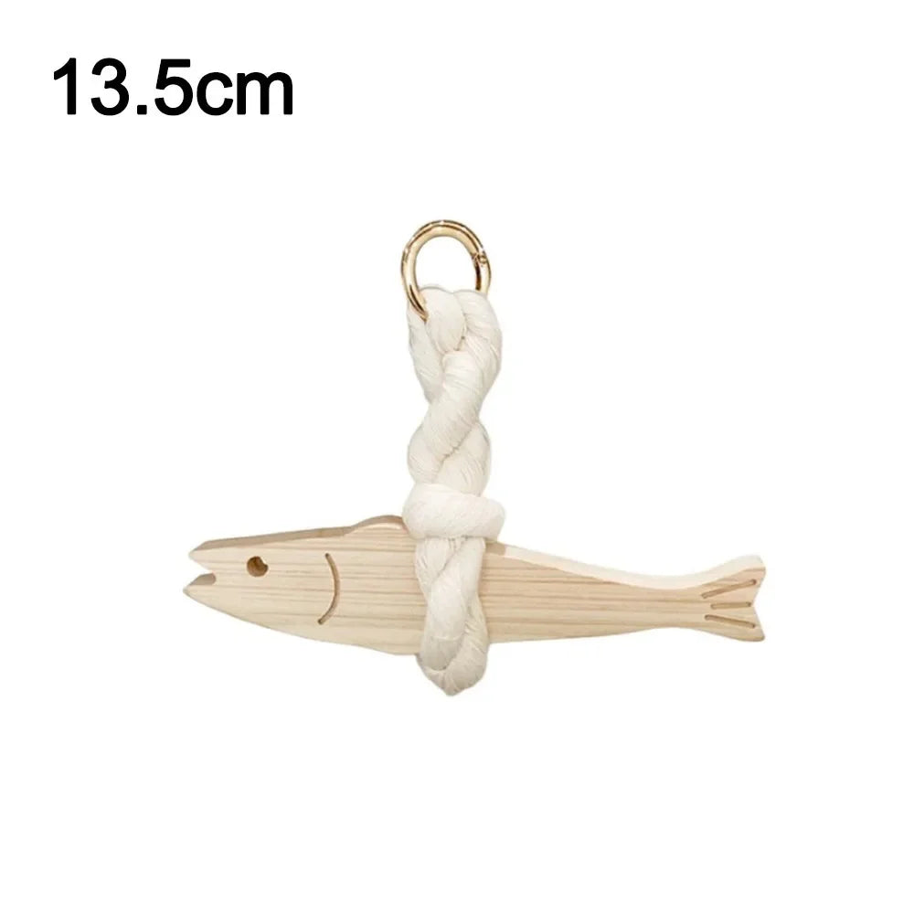 Wall Wooden Door Pendant Ultra-thin Tree Fish Ornament Lightweight Saves Space Wall-mounting Fish Hangable Pollack Charm Crafts